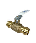 2-Pack 3/4-Inch Press Copper Ball Valve With Full Port Brass Body Built Tough Lead Free For Potable Water Compatible With Hard Copper Pipe Types K L M Requires Press Tool Not Included