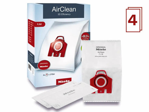 HyClean Air FJM Vacuum Bags For Miele Complete C1 Compact C1 Compact C2 S6 And S4 Cleaners Pack Of 4 Bags And 2 Filters box