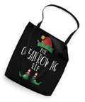 Elf Rowing Shirt Family Matching Pajama Set For Christmas Funny Holiday PJ Outfit With Tote Bag featuring elf graphic on black canvas
