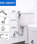 Handheld Bidet Sprayer for Toilet with Brass T-Valve Adapter, Adjustable Water Pressure, Retractable Hose, Easy Install