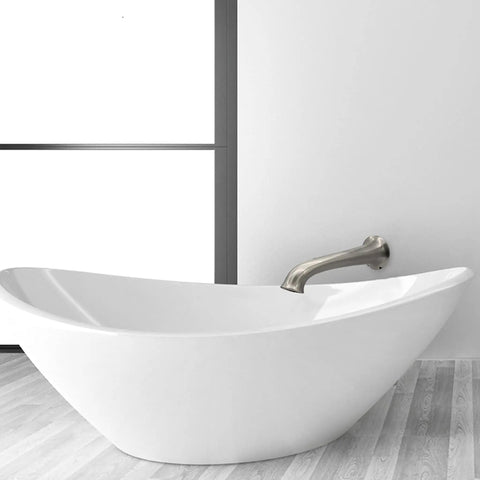 Brass Tub Spout Non Diverter 8 Inch Wall Mount Brushed Nickel Tub Filler Faucet With No Splash Design Honeycomb Bubbler