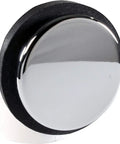Built Tough Sch 40 Pvc Bath Waste And Overflow Assembly With Slick Illusionary Faceplate And Ada Compliant Toe Touch Drain Plug Polished Chrome finish with black rubber.