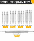 16 Piece Stainless Steel Watch Spring Bar Replacement Kit With Removal Tool showing 12 14 16 mm pins and tool set.