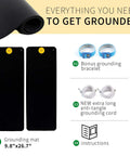 Grounding Bed Mat With No Slip Bottom And Tangle Free Cord For Better Sleep Pain Relief Circulation Boost Reduced Inflammation And Calm 26.7x9.8 In 2 Pack For Home Office Meditation with accessories