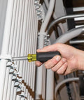 Magnetic Multi-Bit Screwdriver And Nut Driver, 11-In-1 With Eight Bit Tips And Three Nut Driver Sizes in use on metal frame