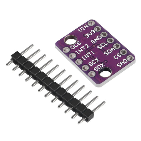 4 Pack GY BMI160 6DOF 6 Axis Sensor Module Gravity Sensor Accelerometer Gyroscope With I2C And SPI 3 To 5V Low Power Compact Inertial Measurement Unit For Mobile Projects purple BMI160 breakout board with header pins