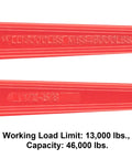 4 Pack 1/2 To 5/8 Inch Ratchet Binders For Heavy Duty Load Securement showing working load limit and capacity markings