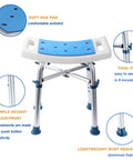 Lightweight Nonslip Shower Chair For Inside Shower And Bathtub Durable Aluminum Bath Stool With Anti Slip Seat Suction Cup Legs