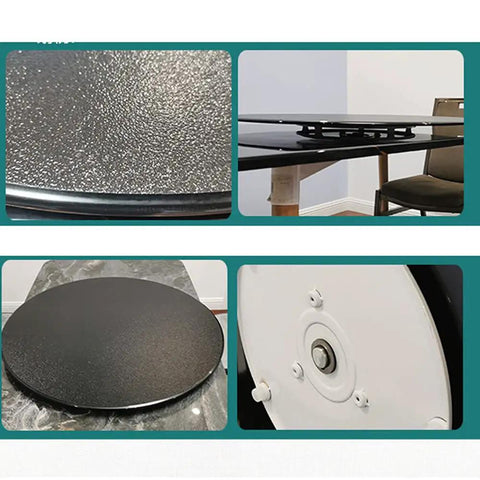 Tempered Glass Serving Turntable Lazy Susan Round Rotating Tray Beefy Heavy Duty Black Display for Home or Hotel Dining Tables 10mm Thick
