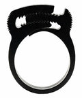 Double Grip Nylon Plastic Hose Clamp Black Double Tooth 1.82 To 1.98 Inch Clamping Diameter HC U PA66 BK 802NK8 High Strength Snap On Hose Clip For Automotive Marine Machinery And Industrial Use.