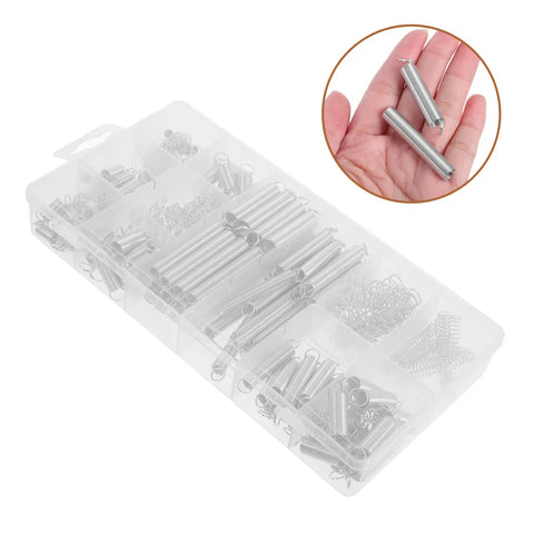 Super Dope 200 Piece Heavy Duty Compression Spring Assortment Kit For Home DIY Fixes Car Repairs And Machinery Gear That Works Amazing, silver springs in organizer box