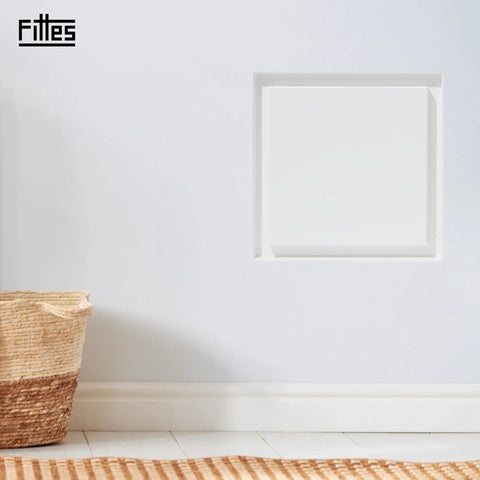 Seamless Flush Access Panel Cover Solid Steel 12 By 12 Inch White Paintable Wall Concealment Door in drywall installation.