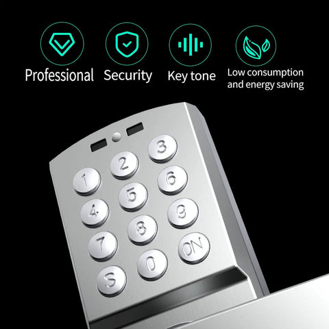 Door Lock With Keypad And Handle Smart Keyless Entry For Front Door Office And Rentals Commercial Grade Security No Fingerprint Residue