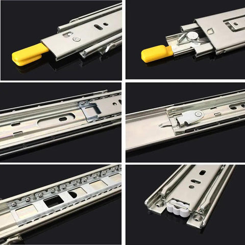 Heavy Duty Soft Close Drawer Slides With Locking Rails, 14 Inch Full Extension, Cold Rolled Steel Tracks for cabinets