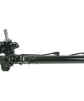 Remanufactured Hydraulic Power Rack And Pinion Steering Assembly With Electric Power Steering showing a detailed side view, durable black finish.