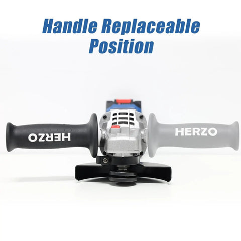 The Real Deal Cordless Angle Grinder Set With Dual Batteries Delivers Serious Cutting Power For Metal Stone And Concrete Projects Shop Ready ergonomic handle view.