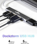 Slick USB C Docking Station G5 With 100W Fast Charging 10 Pack Renewed Laptop Hub Multiport Adapter with four USB ports.