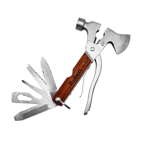 18 In 1 Multifunctional Stainless Steel Tool Set With Axe Hammer Knife Bottle Opener Screwdriver And More Free Engraving