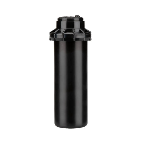 Tough As Nails Gear Drive Pop Up Lawn Sprinkler Boasting Preinstalled Number 6 Nozzle, four inch lift and durable black plastic design.