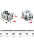 Dimensions and specifications of 4 Pack Flexible Hinge Pivot Joints for 2020 3030 4040 Aluminum Fittings Right Angle Connector