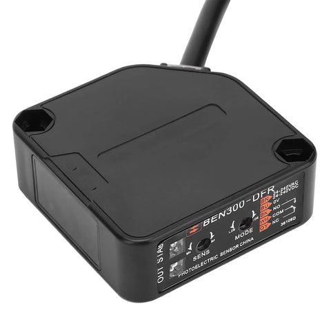BEN300 Model Diffuse Reflection Photoelectric Switch Proximity Sensor for Level Detection and Control, 24 to 240V, black housing