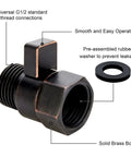 Go-To Shower Flow Control Valve With Brass Body And Lever Handle Water Regulator And Flow Saver Oil-Rubbed Bronze Finish
