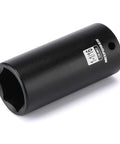 Half Inch Drive Deep Impact Socket in CRMO Steel with Radius Corner Design and Six Point Opening for Maximum Torque and Easy Axle Nut Removal