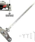 Adjustable Circular Saw Guide Rail With Bullseye Accurate 20 Inch Positioning Calipers showing stainless steel components.