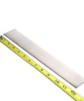 304 Stainless Steel Flat Bar 12 Inch By 2 Inch By 0.12 Inch HYGMPDAS shown with measuring tape for DIY projects and repairs.