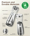 Sleek Stainless Steel Electric Salt And Pepper Grinder Set With Led Light, Adjustable Coarseness, Rechargeable Battery, Storage Base, Premium Automated Spice Mill For Modern Kitchen Gadgets, showcasing visible container and LED light.