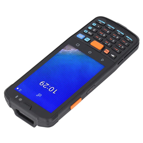 Rugged Workhorse Enterprise Handheld Terminal with Android 11, 4-inch screen, 1D/2D scanner, numeric keypad, angled view
