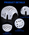 4 Pack PE Lined Bump Cap Inserts, Lightweight Universal Head Protection, White, Fits 58 to 62 cm Heads, Baseball Style Hard Hat Liners For Construction, DIY And Industrial Use