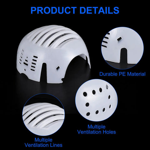 4 Pack PE Lined Bump Cap Inserts, Lightweight Universal Head Protection, White, Fits 58 to 62 cm Heads, Baseball Style Hard Hat Liners For Construction, DIY And Industrial Use