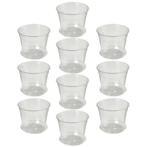 Reusable Flexible Seedling Pots Set Of 10 With Drip Tray, Durable PET Plant Starters For Outdoor Garden, Easy Transplanting And Potting