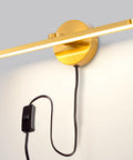 Plug In LED Wall Lamps For Vanity And Mirror, 16 Inch Modern Brass Indoor Wall Lighting Fixtures