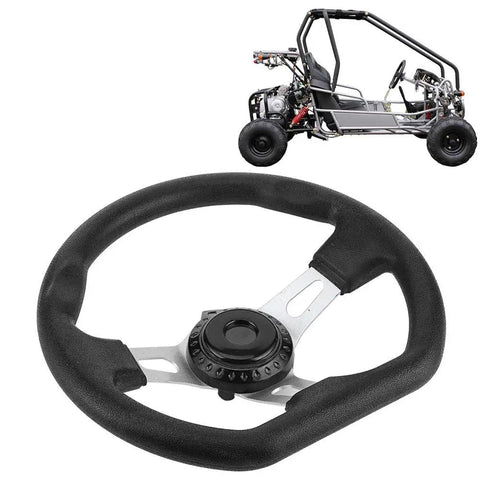 270mm Universal Go Kart Steering Wheel With Ergonomic Grip And Grippy Smooth Alloy Build Durable ABS Aluminum Construction For Racing Buggy Cars