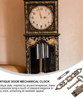 Old School Antique Clock Hardware Kit With Door Key Hinges And Cylinder for vintage clock restoration projects.