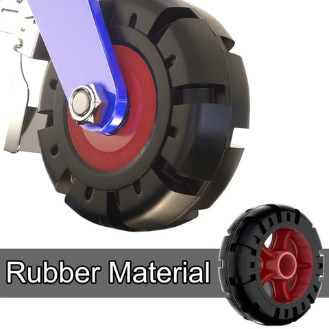 Bulletproof Heavy Duty Rubber Caster Set Of 4 With Dual Locking Brakes Smooth As Butter 360 Swivel Roll showcasing rubber caster wheel close-up.