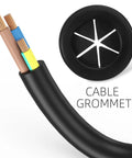 4 Pack Black Rubber Wire Grommet Kit With Dual Sided Buckle Design For Easy Cable Management, Pro Grade Durable Grommets For Wire Protection, Flexible Fit For Automotive, Home, And Office Use. black rubber cable grommet with dual slit opening for three wires