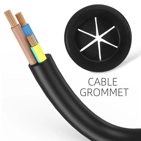 4 Pack Black Rubber Wire Grommet Kit With Dual Sided Buckle Design For Easy Cable Management, Pro Grade Durable Grommets For Wire Protection, Flexible Fit For Automotive, Home, And Office Use. black rubber cable grommet with dual slit opening for three wires