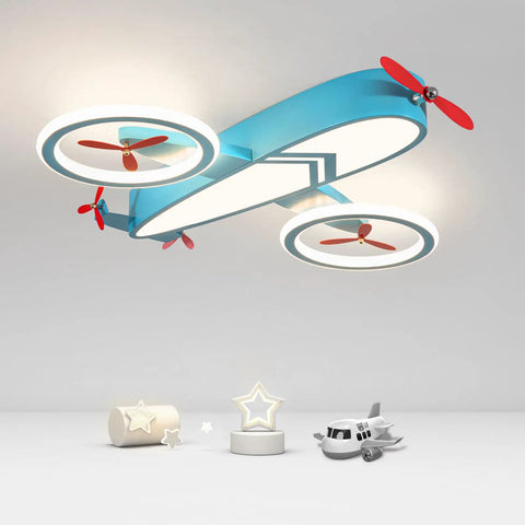 Airplane Themed Kids Ceiling Light 24.8 Inch LED Flush Mount For Bedroom Nursery And Playroom, 34W 4000K Daylight White