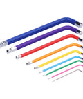 Top Tier 9 Piece Chrome Vanadium Hex Key Wrench Set with Textured Non Slip Grip For Tough Maintenance, Assembly Jobs At Home or Garage, Ball Flat Ends, Color Coded L Keys To Tackle Any Bolt. Color-coded chrome vanadium hex key set with ball ends