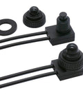 Two Pack Waterproof 12V Push Button Switch SPST On Off for RV Motorcycle Auto Car Bathroom Fan with 12mm Button and 4 Inch Wire Leads KP107