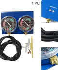 Two Cylinder Motorcycle Vacuum Gauge Balancer For Carburetor Synchronization No Tools Needed Easy At Home Tuning Tool With Dual Gauges, blue steel set with hoses