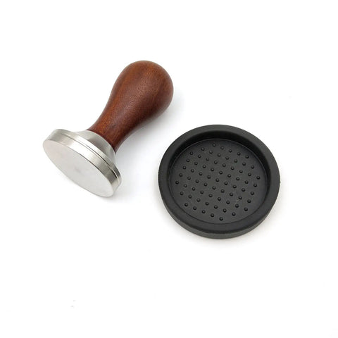 51mm Espresso Tamper With Rubber Mat Non Slip Base For Stable Tamping And Easy Cleanup Stainless Steel Coffee Tool For Home Baristas