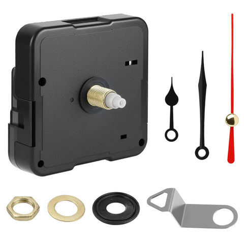Quartz Clock Movement Replacement Kit Battery Operated Mechanism with Short Shaft and 50mm Spade Hands for DIY Wall Clocks