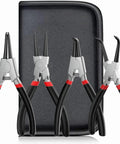 4 Pack 7 Inch Snap Ring Pliers Set With Storage Pouch Heavy Duty Internal And External Circlip Pliers Kit With Straight And Bent Jaw