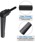 Close-up of 4 Piece Clamping Lever Adjustable Handles Set With Metric M5 Threads Including 20mm Male And M5 Female, zinc alloy material