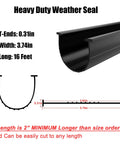 Weatherproof Garage Door Bottom Seal With T Ends For UBottom Doors Five Sixteenth Inch Thick And Three And A Quarter Inch Wide Sixteen Foot Long Replacement Weatherstrip NoNonsense Easy Cut Install And Seal Out Drafts While Saving Energy.