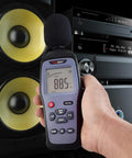 Digital Sound Level Meter And Noise Logger For Work And Home, Measures 30 To 130 dBA With 1.5 dB Accuracy, display reading 88.5 dBA.
